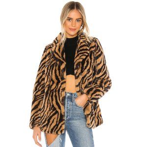 Revolve Superdown Tiger Print Faux Fur Jacket Coat
